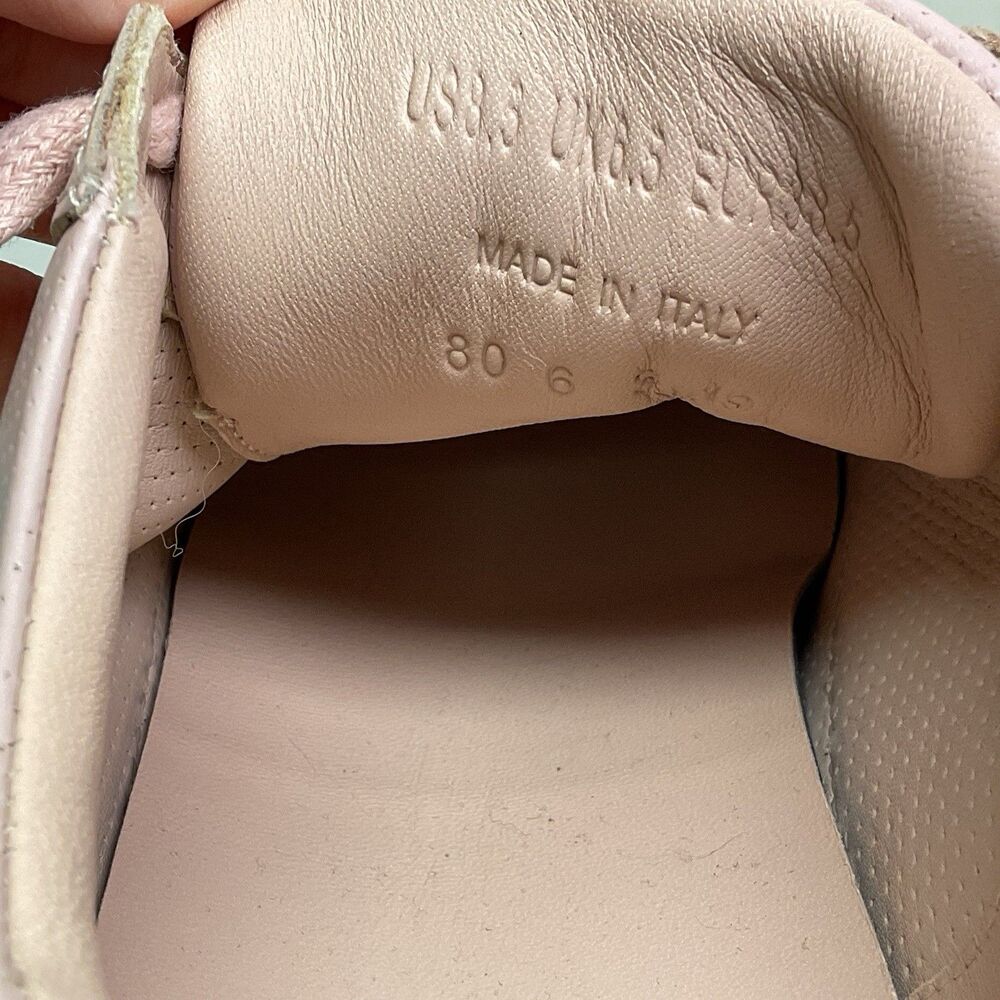 Greats Women's Size 8.5 Brooklyn Royale Pink & White Perforated Leather Sneakers - Picture 7 of 7